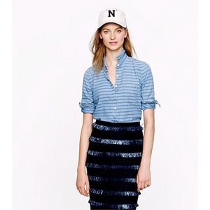 J. Crew striped chambray popover shirt, size 12